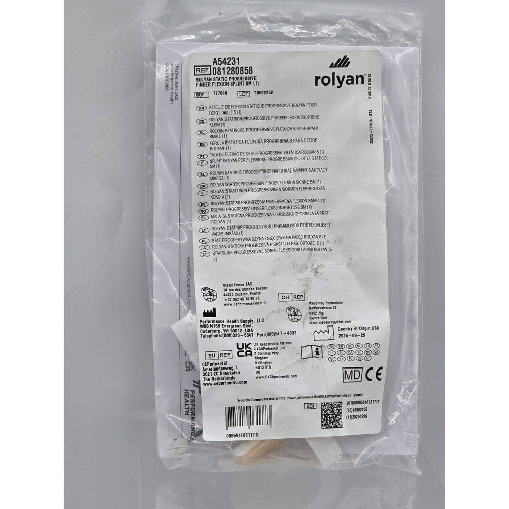 Static Progressive Finger Flexion Splint SMALL Hand Therapy Orthopedic Brace